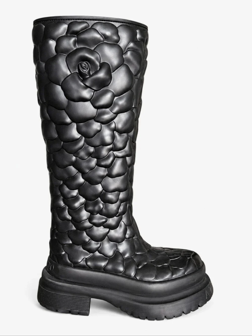 VALENTINO GARAVANI | Atelier 03 Rose Platform Rain Boots 36 Black With Box NWT